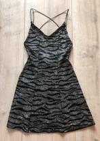 Feest jurk glitter Zebra print - Maat: XS, Kleding | Dames, Jurken, Zwart, Nieuw, Ophalen of Verzenden, Maat 34 (XS) of kleiner