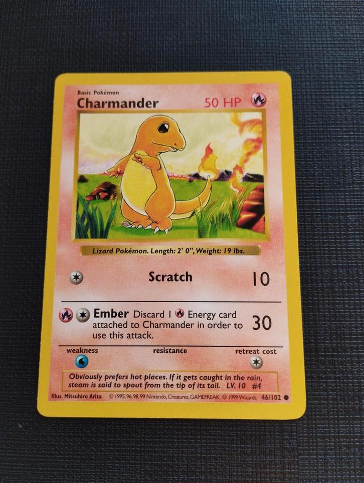 Shadowless charmander Pokemon kaart base set, Hobby en Vrije tijd, Verzamelkaartspellen | Pokémon, Ophalen of Verzenden