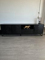 Zwarte visgraat tv meubel, Huis en Inrichting, Ophalen, 150 tot 200 cm, Zo goed als nieuw, Minder dan 100 cm
