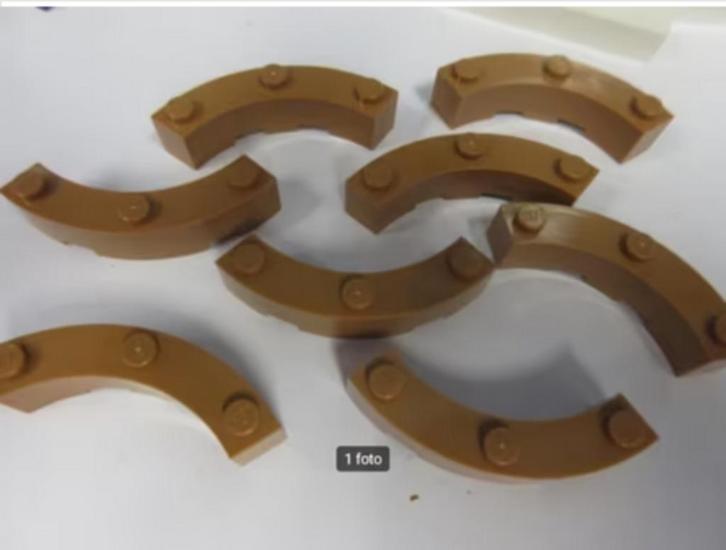 nr. 5770, 8 kwart ronde licht bruine stenen, 4x4x1, Kinderen en Baby's, Speelgoed | Duplo en Lego, Zo goed als nieuw, Lego, Complete set