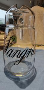 Karaf doorschijnend glas tekst Sangria 2 L, Overige typen, Ophalen of Verzenden, Overige stijlen, Glas