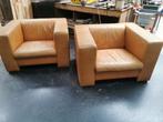 Vintage grote leren fauteuils, Ophalen, Gebruikt, Nvt, 100 tot 125 cm