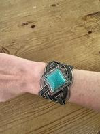Armband met turquoise steen, Ophalen of Verzenden, Zo goed als nieuw, Blauw, Overige materialen