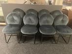 8 stuks of 2 x 4 stuks grijze velvet stoelen van must living, Ophalen, Modern, landelijk, Zo goed als nieuw, Metaal