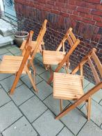 4 houten klapstoelen, Gebruikt, Ophalen of Verzenden, Bruin