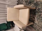1 x Eeteetkamerstoel /fauteu cream lederen van W. Schillig., Ophalen, Gebruikt, 50 tot 75 cm, Leer