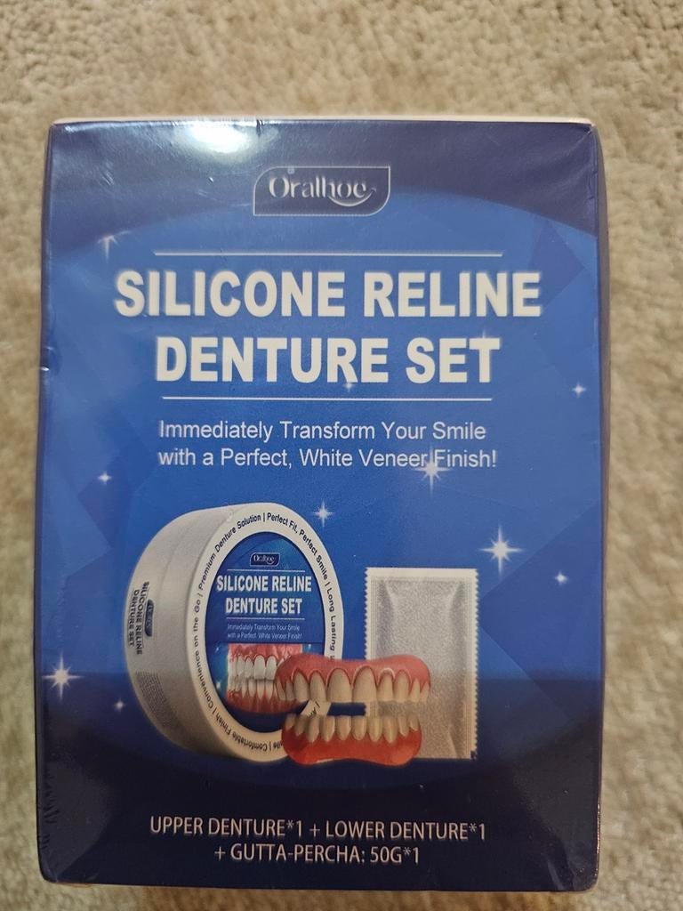 Silicone reline denture set - Nieuw in verpakking, Sieraden, Tassen en Uiterlijk, Uiterlijk | Mondverzorging, Ophalen of Verzenden