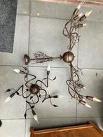 Eettafel en salontafel lampen in bronskleur, Huis en Inrichting, Lampen | Hanglampen, Ophalen, 50 tot 75 cm, Klassiek, Zo goed als nieuw