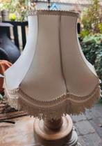 Vintage lampenkap crème met franjes – 20 cm hoog, 24 cm diam, Ophalen of Verzenden, Zo goed als nieuw, Stof, Minder dan 50 cm