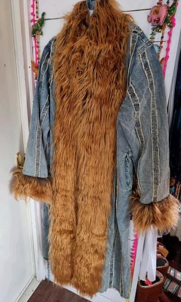 Iconische lange jeans Afghaanse jas Penny Lane bohemian XL beschikbaar voor biedingen