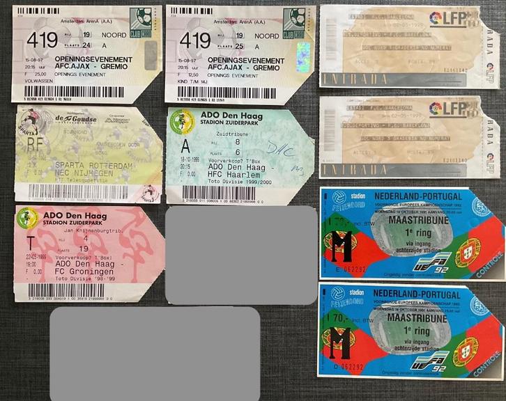 Oude Entree Voetbal Kaartjes AJAX ADO SPARTA NED + meer, Verzamelen, Sportartikelen en Voetbal, Gebruikt, Overige typen, Ajax
