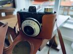 Agfa antiek fototoestel in bruine hoes vintage, Verzamelen, Ophalen of Verzenden, 1960 tot 1980, Fototoestel