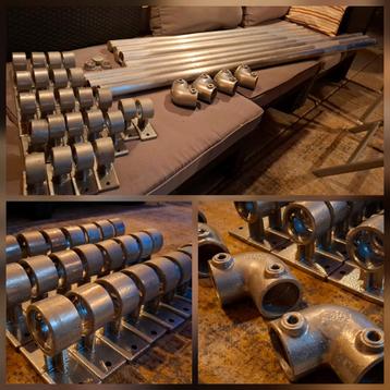 48x Rvs verzinkt stijgerbuis koppeling en aluminium buizen beschikbaar voor biedingen
