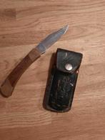 Stainless steel AHS zakmes in leren riemtasje 18 CM  lang, Hobby en Vrije tijd, Ophalen of Verzenden, Nieuw