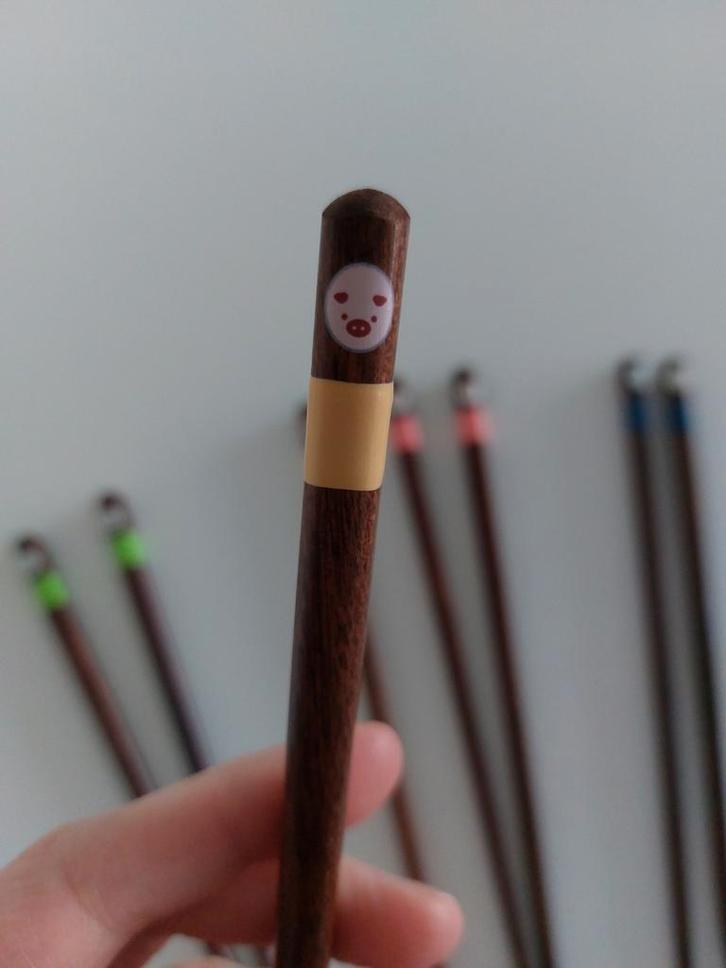 🎄 kerst sale# 4 Sets Houten Sushi Stokjes, Huis en Inrichting, Keuken | Bestek, Gebruikt, Los bestek, Hout, Ophalen of Verzenden