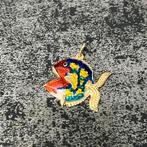 14k gouden vis hanger, Ophalen of Verzenden, Zo goed als nieuw, Goud, Kruis of Symbool