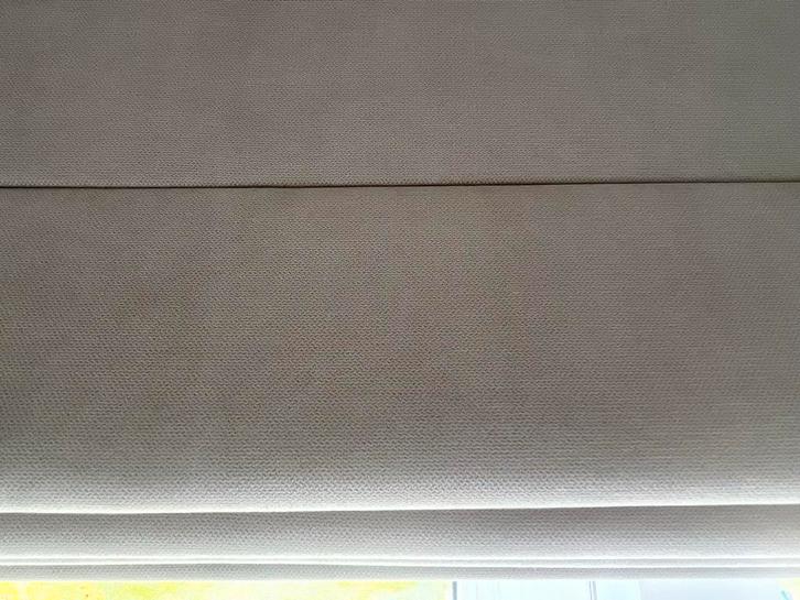 Zandkleurig verduisterend vouwgordijn 1460x1195mm, Huis en Inrichting, Stoffering | Gordijnen en Lamellen, Zo goed als nieuw, 100 tot 150 cm