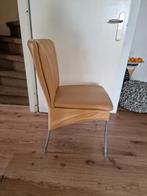Leren eetkamerstoelen, Huis en Inrichting, Stoelen, Gebruikt, Overige kleuren, Leer, Ophalen of Verzenden