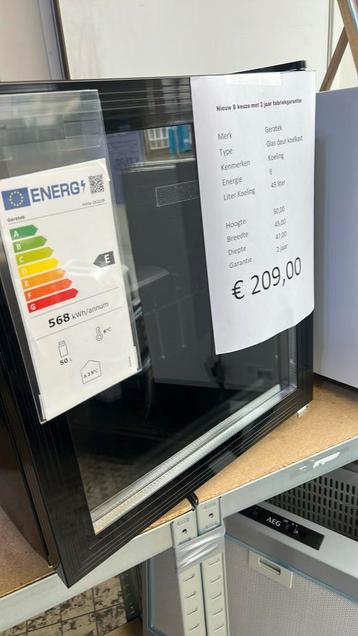 Glasdeur koelkast bar koelkast nieuw hoog 50 breedte 45 beschikbaar voor biedingen