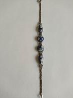 Prachtig oud zilveren armbandje met Delfts Blauw, Antiek en Kunst, Verzenden