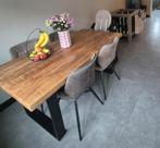 Eettafel mangohout, 200 cm of meer, Zo goed als nieuw, Rechthoekig, 50 tot 100 cm