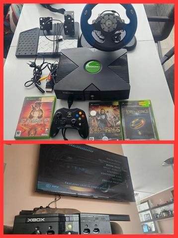 Originele Xbox + Stuurwiel + 4 Games - Retro Gaming! beschikbaar voor biedingen
