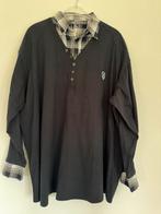 Heren poloshirt - Replika Jeans - 5XL zwart/grijs, Kleding | Heren, Grote Maten, Replika Jeans, Zwart, Shirt, Nieuw