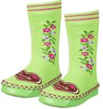 Partij sokken groene bloemenprint Playshoes baby slofsokken