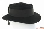 Vintage dameshoed Wegener zwart haarvilt met lint 55 = S -XS, Kleding | Dames, Hoeden en Petten, 55 cm (S, 6⅞ inch) of minder