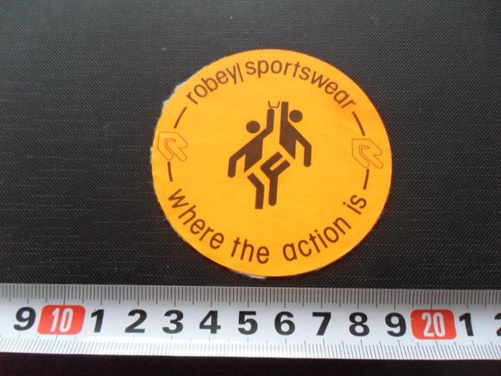 stickers robey / sportswear  where the action is, Verzamelen, Stickers, Zo goed als nieuw, Ophalen