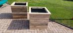 2 BLOEMBAKKEN 75X75X75CM TEKOOP, Tuin en Terras, Bloembakken en Plantenbakken, Ophalen, Nieuw, Rechthoekig, Hout