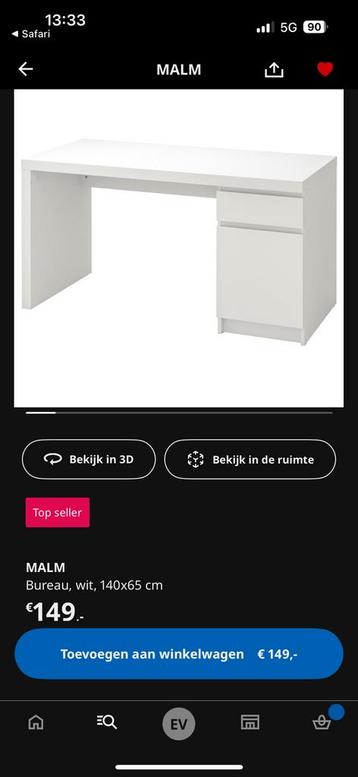IKEA Malm bureau - goede staat - afbeelding 8