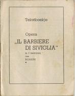 De Barbier van Sevilla - Tekstboekje en Programma, Ophalen of Verzenden, Gebruikt, Overige typen