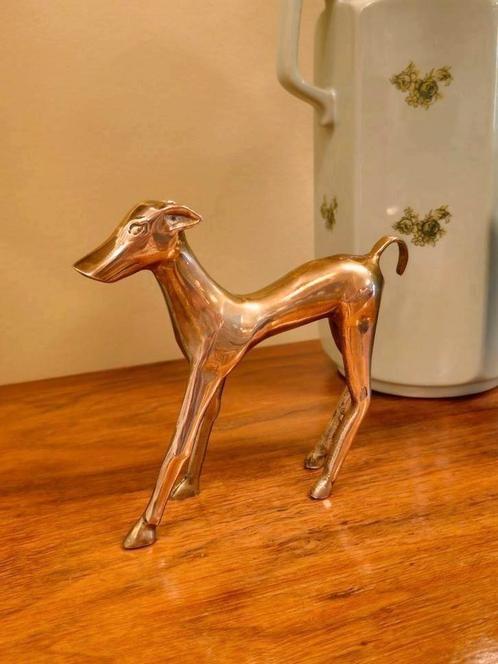 Vintage Messing Duitse Dog Hond Hondje Beeld, Antiek en Kunst, Kunst | Designobjecten, Ophalen of Verzenden