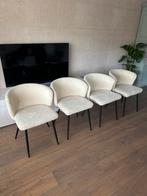4 off white teddy stoelen, Huis en Inrichting, Ophalen, Gebruikt, Wit