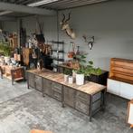 Grote industriële werkbank, toonbank,dressoir, keuken eiland, Antiek en Kunst, Ophalen
