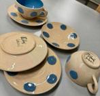 Antiek vintage pottery Uk wheel - kop schotels servies setje, Antiek en Kunst, Ophalen of Verzenden