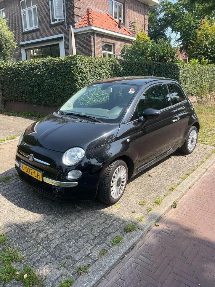 Fiat 500 1.2 C 2014 Zwart met Panorama Dak, Auto's, Fiat, Bedrijf, Benzine, D, Hatchback, Handgeschakeld, Geïmporteerd, Zwart