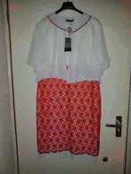 Wit - rood Jurk met kant  en bolero maat 42, Kleding | Dames, Jurken, Maat 42/44 (L), Nieuw, Ophalen of Verzenden, Knielengte