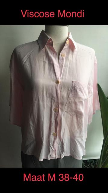 Vintage jaren ‘80 lichtroze viscose blouse W.Duitsland Mondi beschikbaar voor biedingen