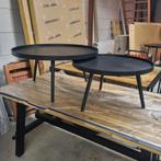 Zwarte salon tafels WOOOD, Huis en Inrichting, Tafels | Salontafels, Ophalen, 50 tot 100 cm, Rond, 50 tot 100 cm