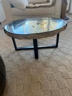 Prachtige salontafel versteend hout, Ophalen, 50 tot 100 cm, Zo goed als nieuw, Minder dan 50 cm