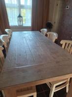 Tafel met 6 stoelen, Huis en Inrichting, Tafels | Eettafels, Ophalen, Gebruikt, 200 cm of meer, 50 tot 100 cm