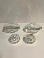 Leerdam spijkerbol vaasje asbak 4x vintage prijs p/stuk, Gebruikt, Overige kleuren, Leerdam, Leerdam