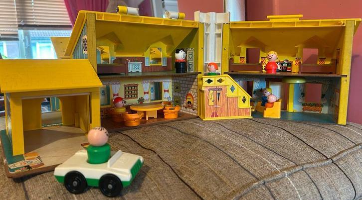 Vintage Fisher-Price Play Family House geel Sint tip!, Kinderen en Baby's, Speelgoed | Fisher-Price, Gebruikt, Speelset, Ophalen of Verzenden