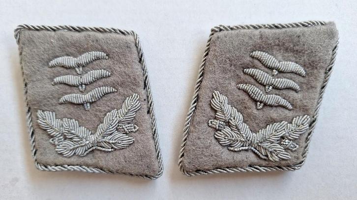 WO2 Duits - LW Hauptmann Sanitäter Kraagspiegels, Verzamelen, Militaria | Tweede Wereldoorlog, Luchtmacht, Embleem of Badge, Duitsland