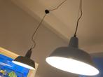 Fabriekslampen 2x, Huis en Inrichting, Lampen | Hanglampen, Ophalen, Retro / industrieel, Zo goed als nieuw, Metaal