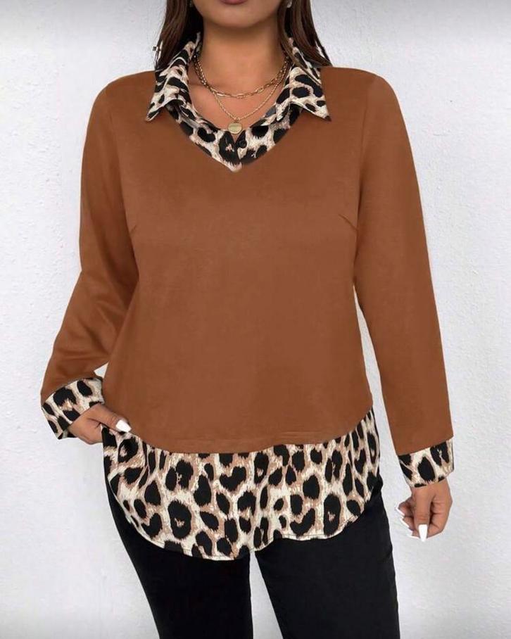 Top Juul Bruin-2 (44-52), Kleding | Dames, Grote Maten, Nieuw, Shirt of Top, Bruin, Verzenden
