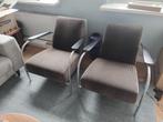 Harvink design Columbus fauteuil 2stuks zwart/bruin, Huis en Inrichting, Fauteuils, Ophalen, Gebruikt, 75 tot 100 cm, Metaal