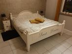 Landelijk bed 180 x 200 cm, Huis en Inrichting, Slaapkamer | Bedden, Ophalen, Wit, Tweepersoons, Landelijk